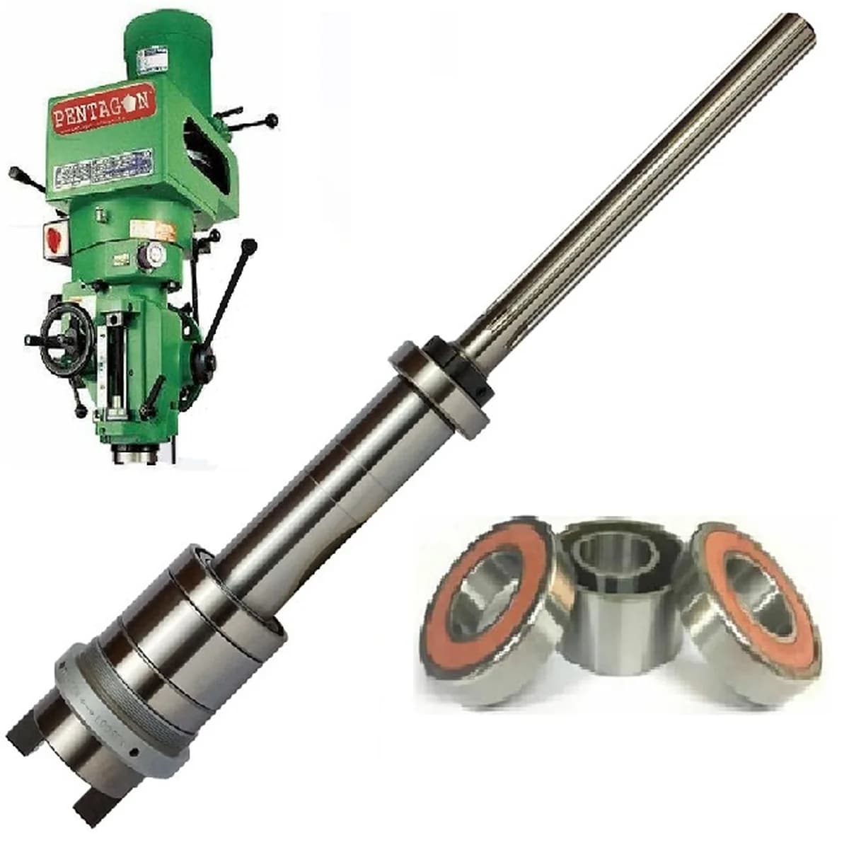 Spare: High-Precision Spindle for Vertical RAM Turret Milling Machines with/without Bearing and chuck-nut — image 1