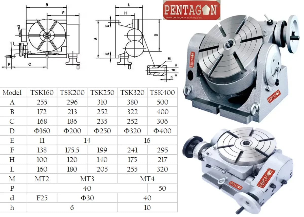High Precision Tilting type Universal Rotary Table TSK-Series — image 6