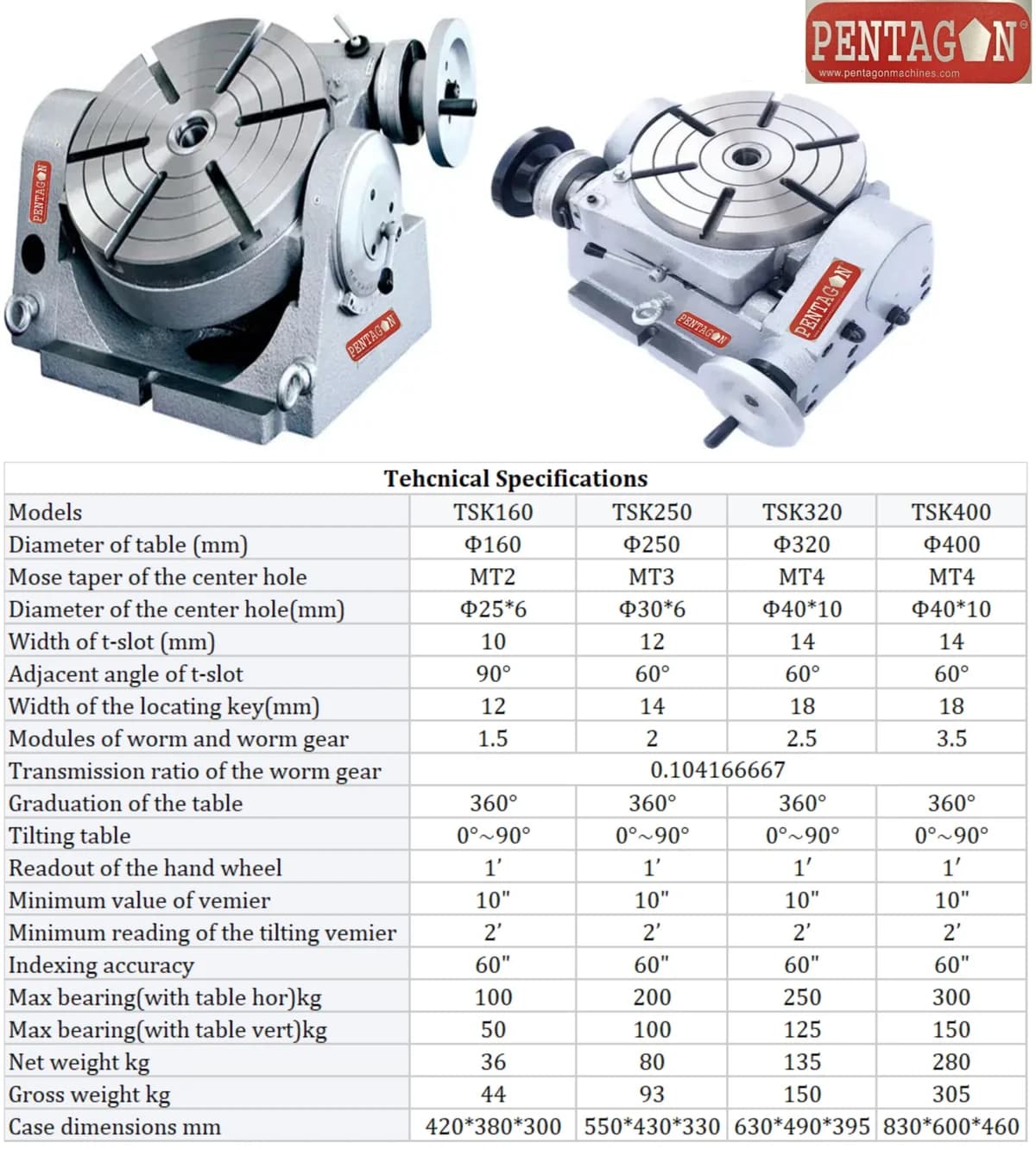 High Precision Tilting type Universal Rotary Table TSK-Series — image 7