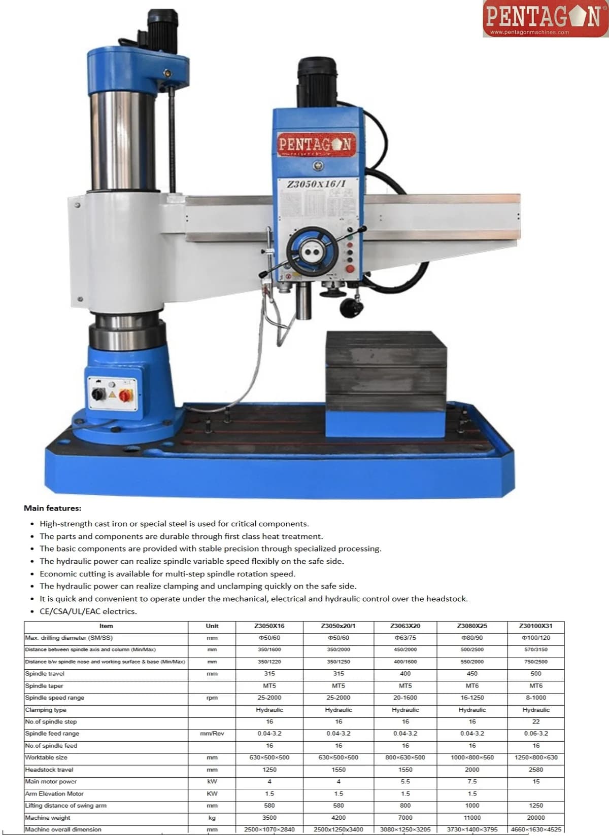 All Geared Auto Feed Radial Drilling Machine with Hydraulic Locking and Feeding Mechanism — image 4