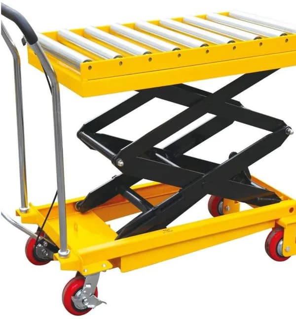 Portable Hydraulic Scissor Lift Table with Roller Conveyor