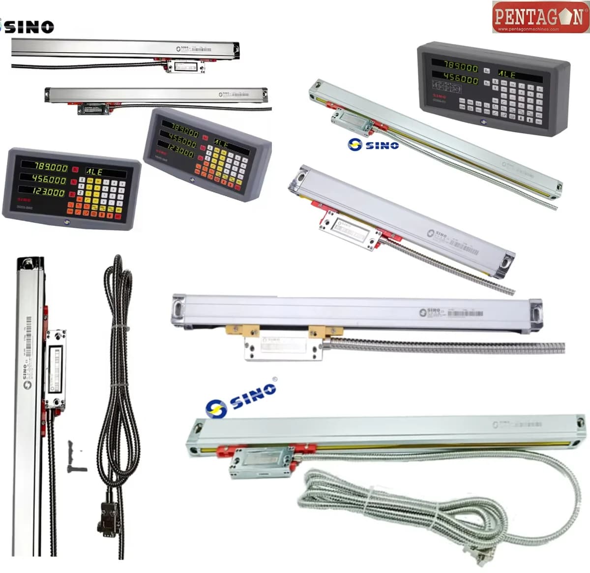 SINO Brand DRO Set with suitable scales, fitting items and all accessories package — image 18