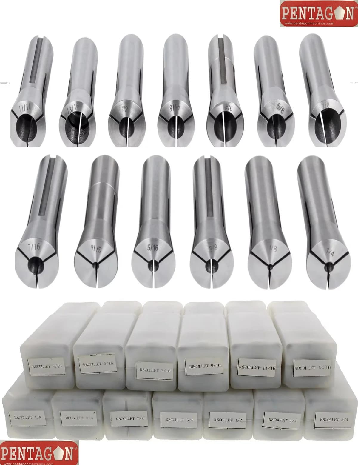 High Precision Collet set Model ER40 set with suitable collet adapter and spanner — image 36
