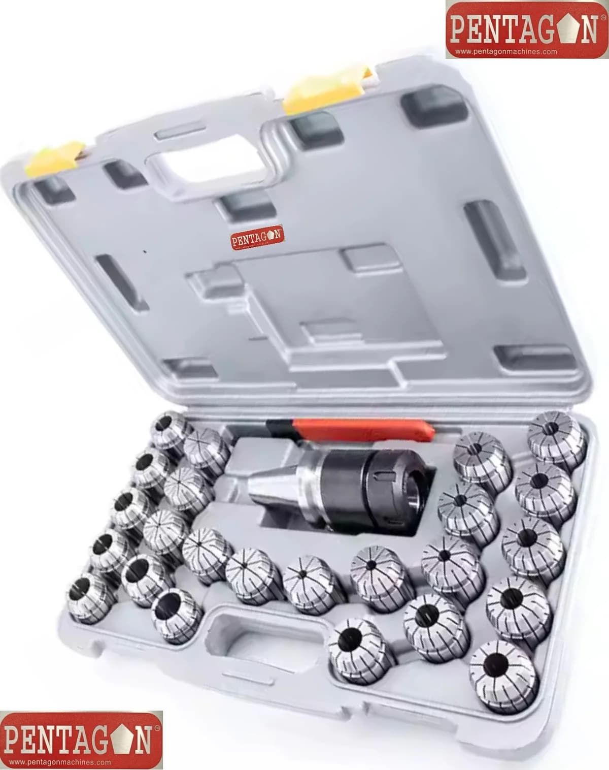 High Precision Collet set Model ER40 set with suitable collet adapter and spanner — image 39