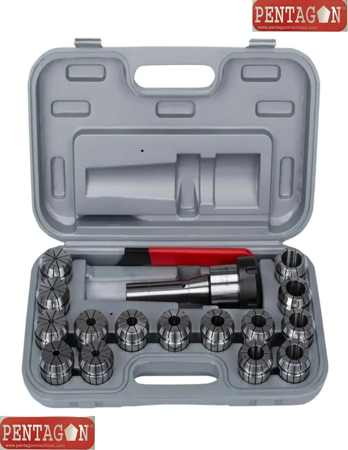 High Precision Collet set Model ER40 set with suitable collet adapter and spanner — image 41