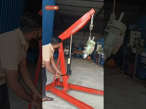 Hydraulic Floor Crane for Industrial shop Material Handling — demo