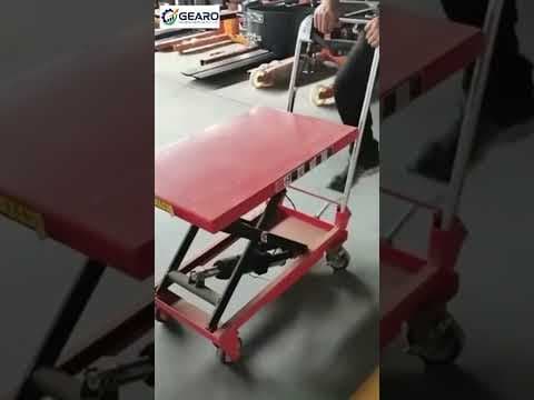 Manually Operated Hydraulic Scissor lift table Trolley — demo