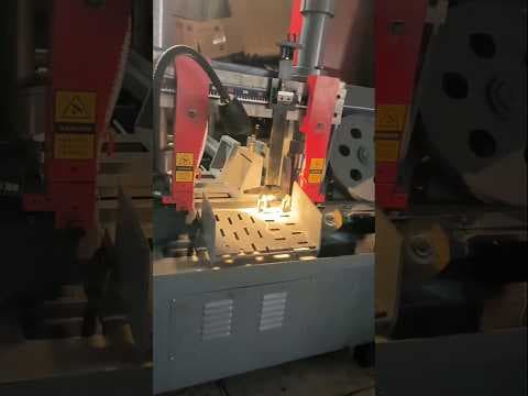 Fully Automatic PLC dis play CNC Double Column Metal Cutting Bandsaw Machine Model GZK4228 — demo