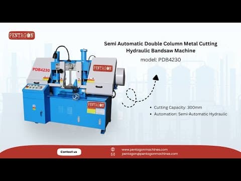 Fully Automatic PLC dis play CNC Double Column Metal Cutting Bandsaw Machine Model GZK4228 — demo