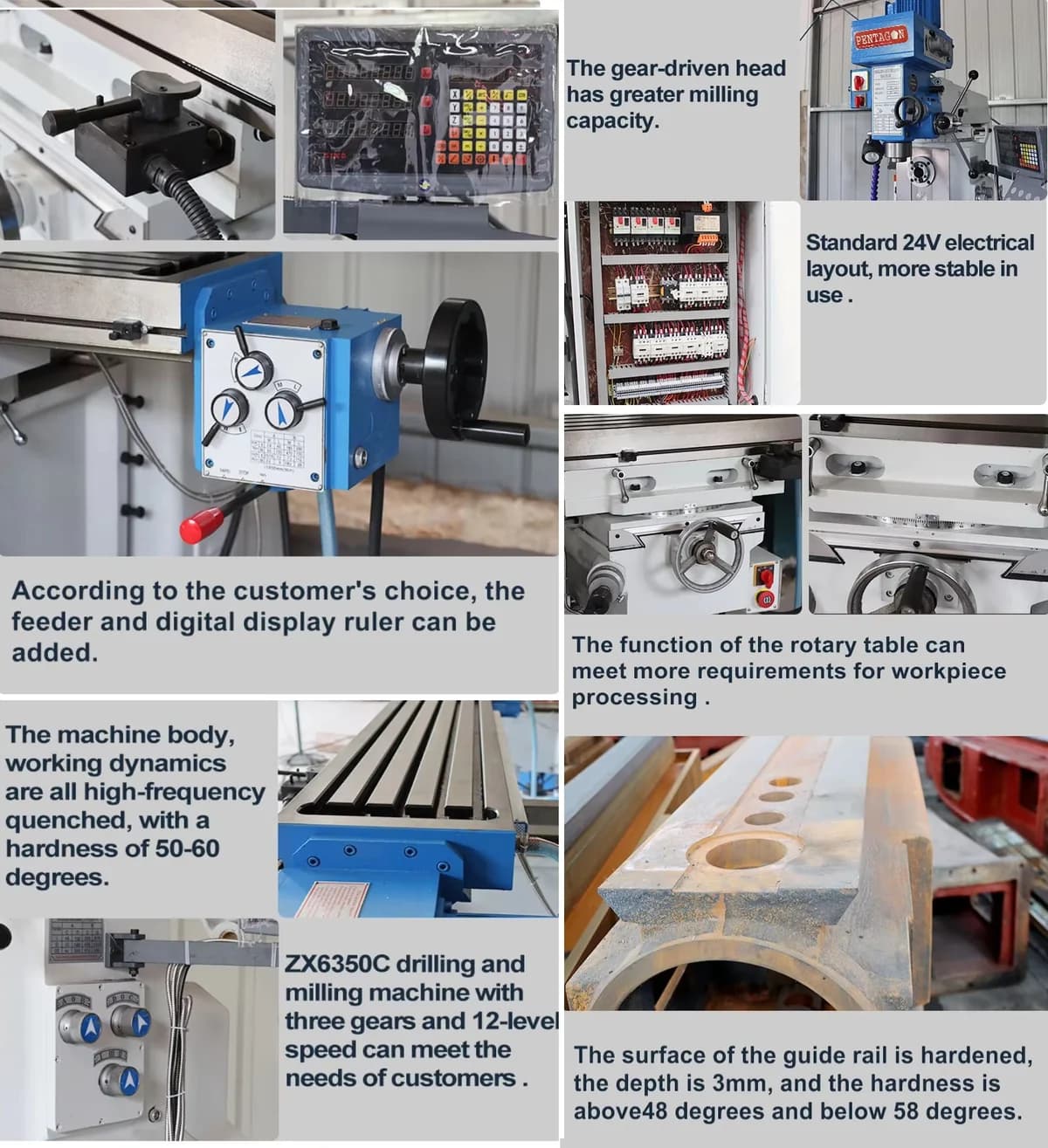 Universal Knee type Geared Head Drilling cum Milling machine — image 8