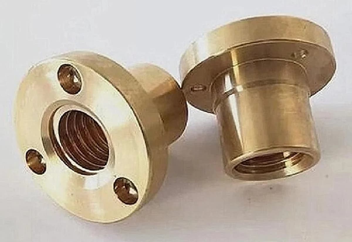 Spare: Mill-Copper/Brass Bush Nut for Lead Screw of Vertical RAM Turret Milling Machine — image 1