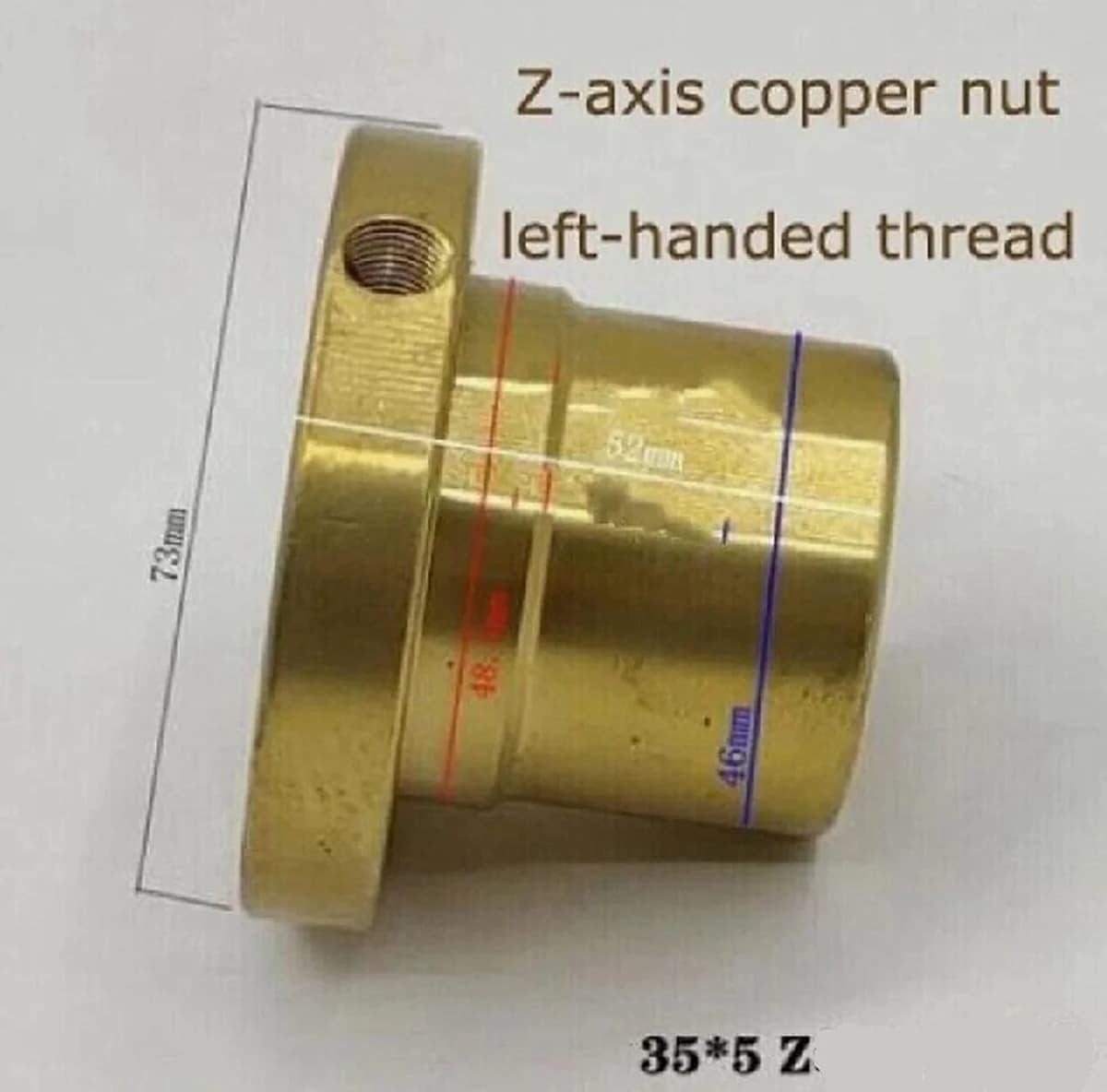 Spare: Mill-Copper/Brass Bush Nut for Lead Screw of Vertical RAM Turret Milling Machine — image 7