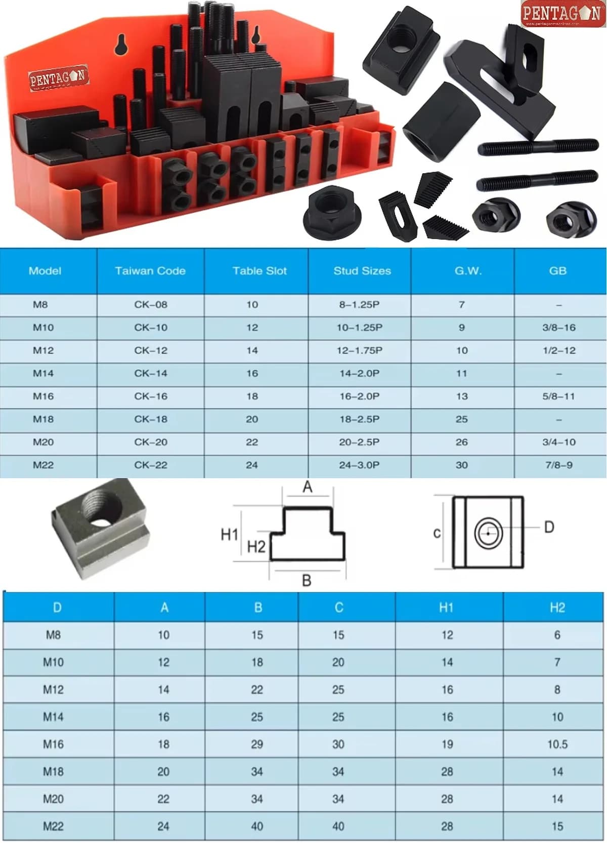 High Precision Steel Clamping Kit Set 0f 58 pcs — image 9