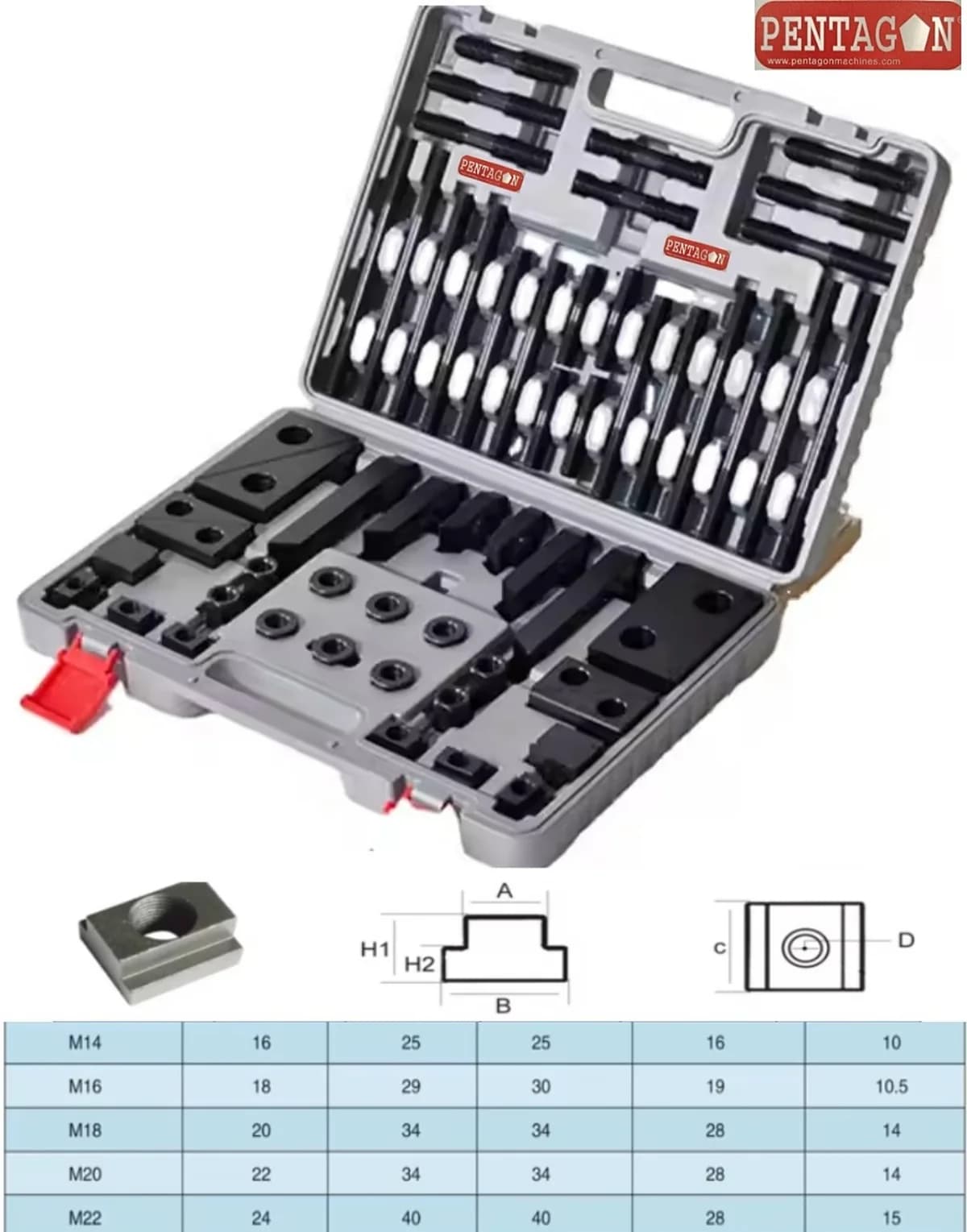 High Precision Steel Clamping Kit Set 0f 58 pcs — image 10