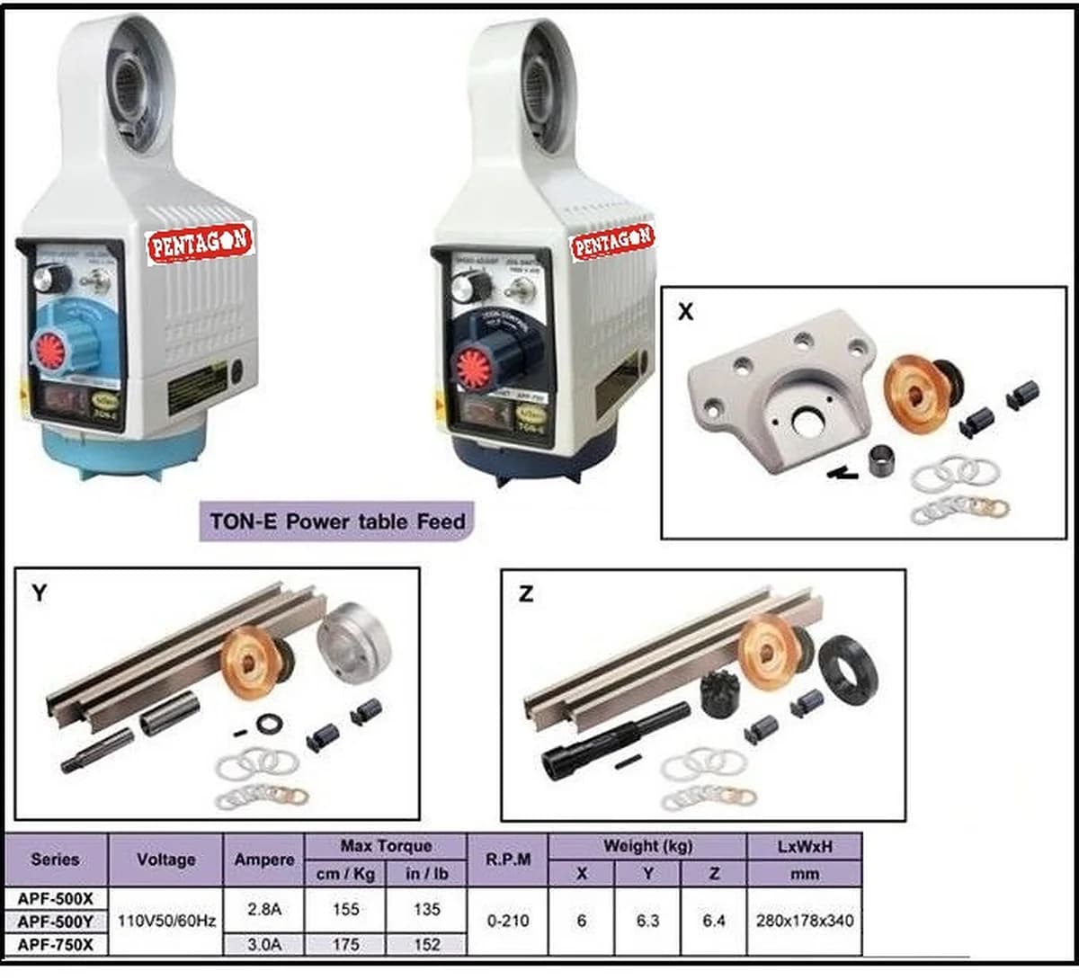 Milling auto table Power Feeder heavy duty type 3 phase electric — image 2