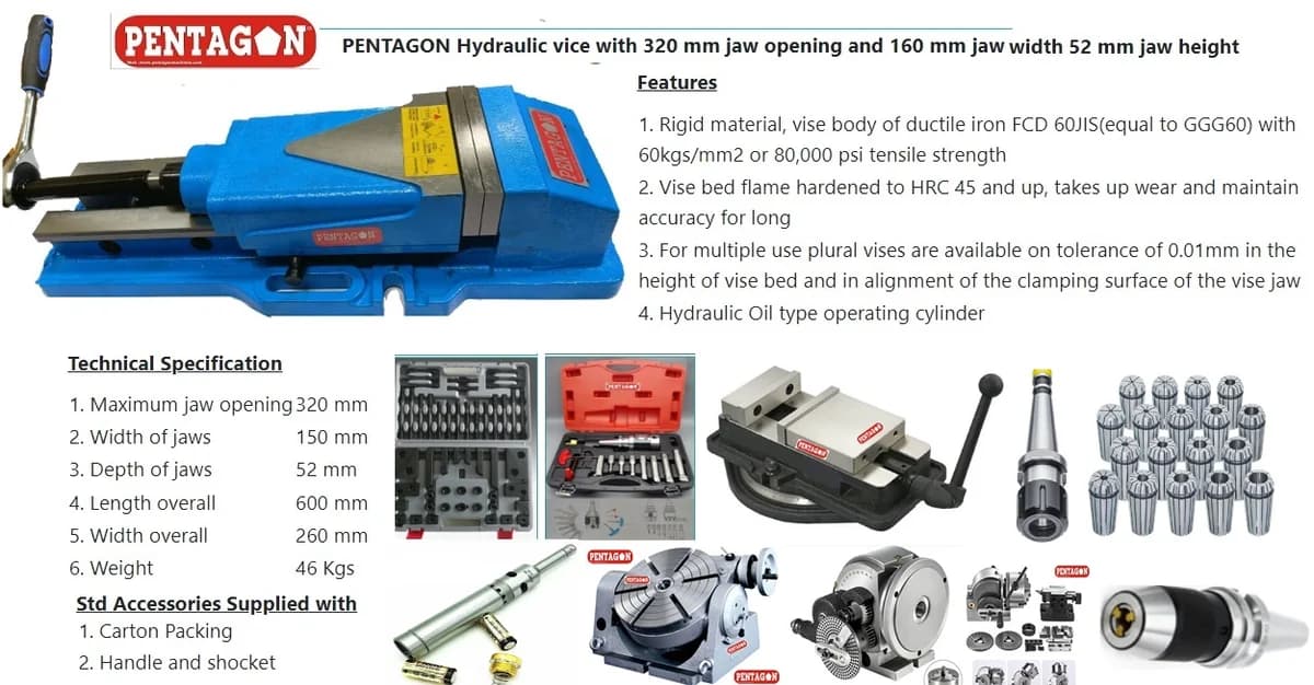 High Clamping force Precision Hydraulic Vice — image 4