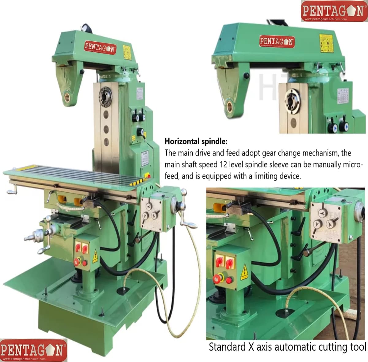 Horizontal Knee type Geared Head Milling Machine — image 10