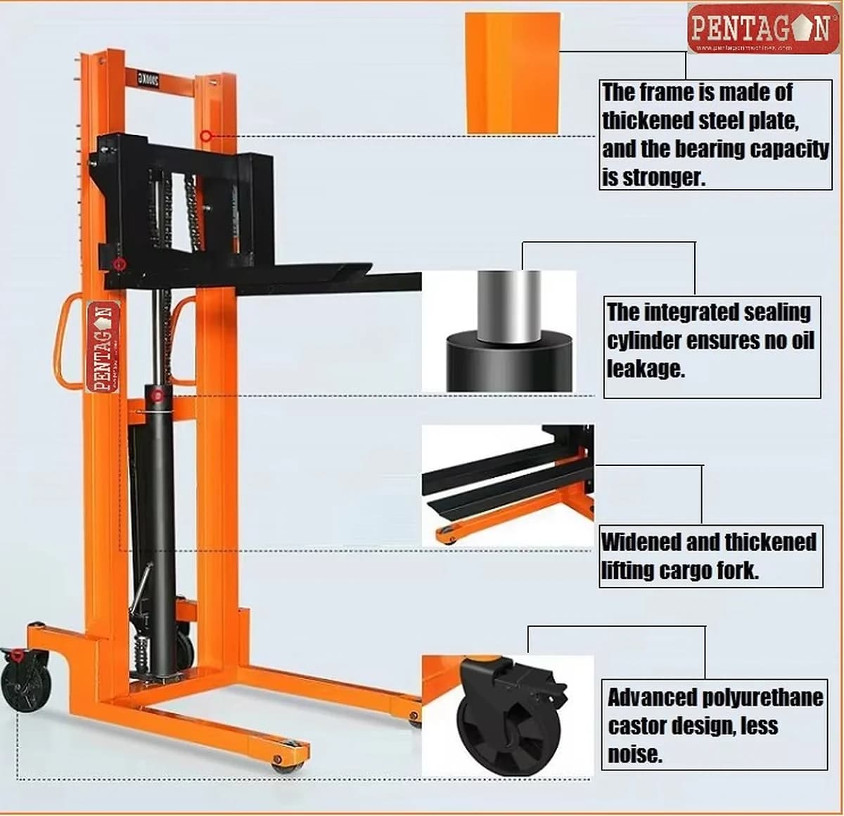 Hydraulically operated Manual Stacker Forklift — image 7