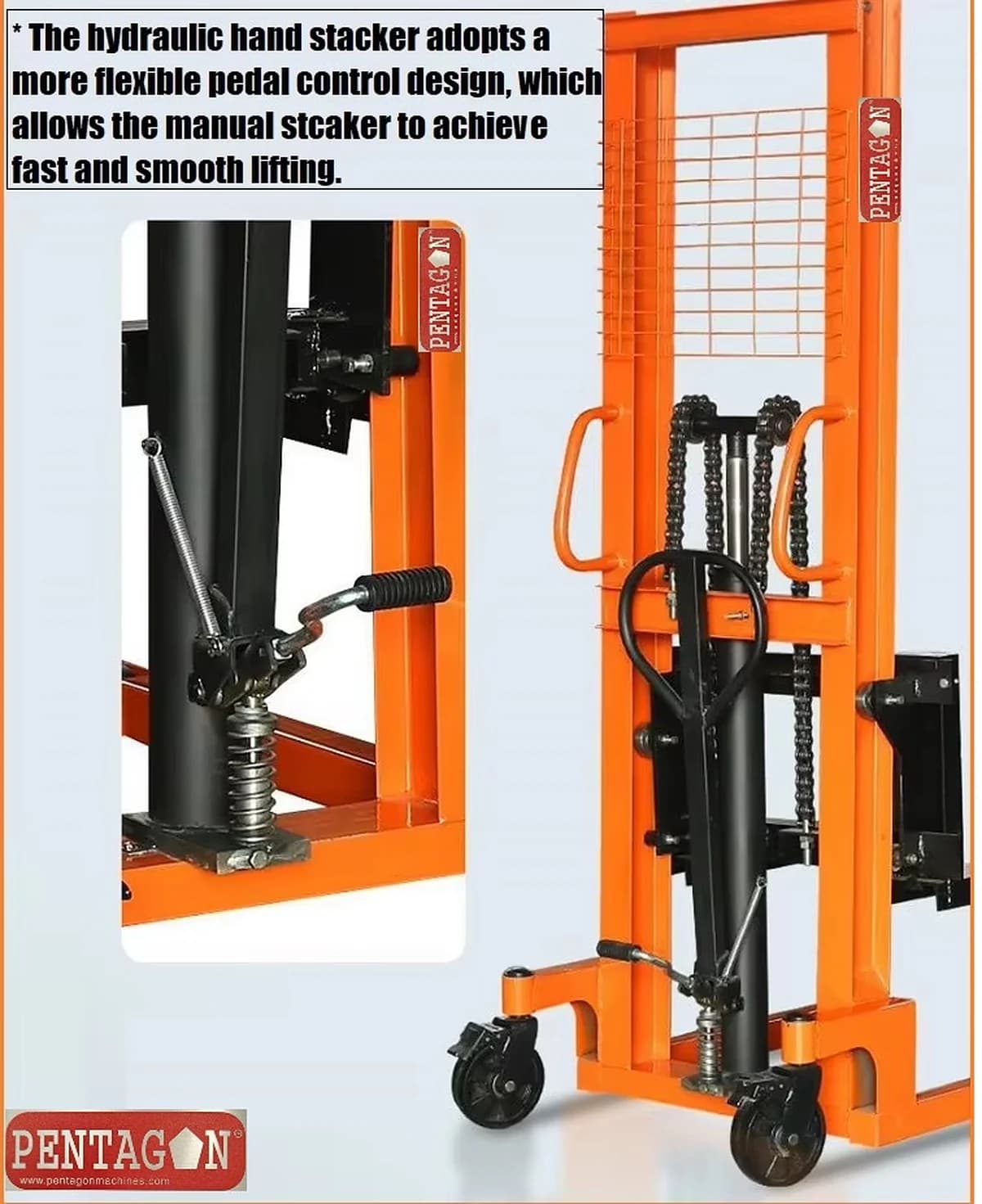 Hydraulically operated Manual Stacker Forklift — image 10