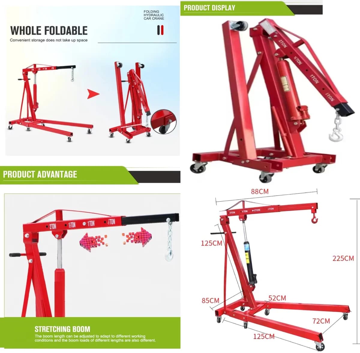 Hydraulic Floor Crane for Industrial shop Material Handling — image 5