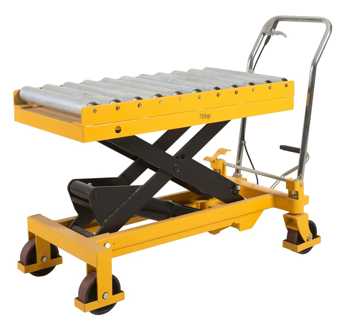 Portable Hydraulic Scissor Lift Table with Roller Conveyor — image 2
