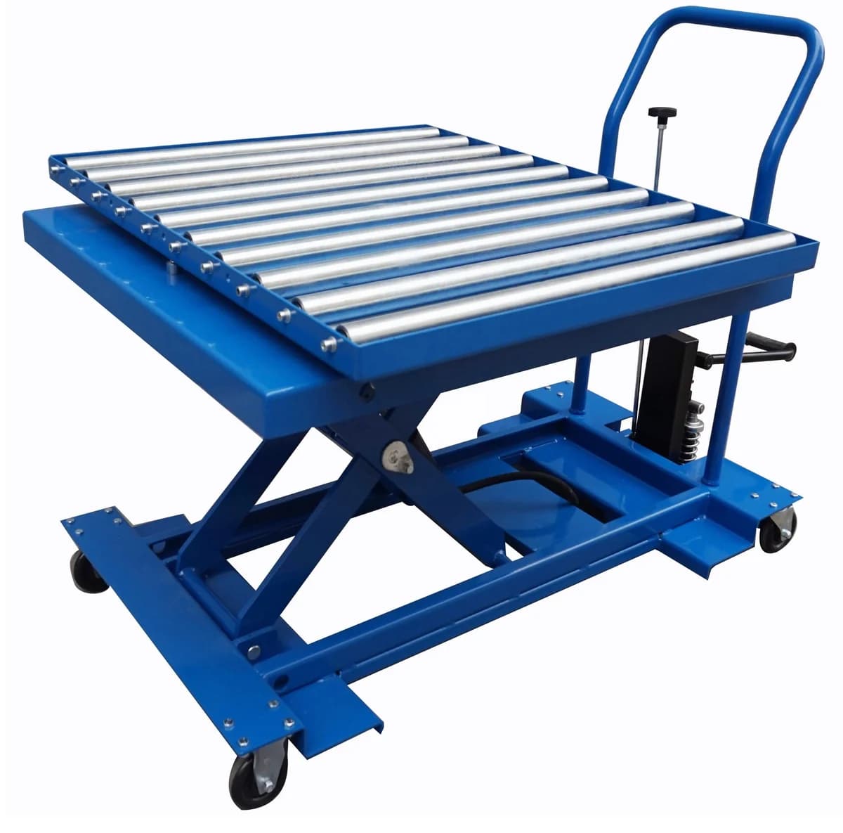 Portable Hydraulic Scissor Lift Table with Roller Conveyor — image 3