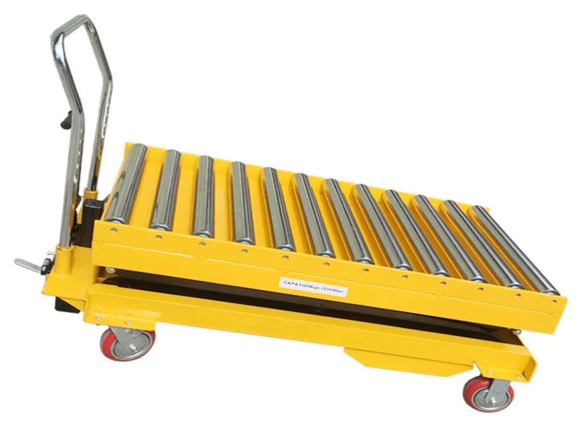 Portable Hydraulic Scissor Lift Table with Roller Conveyor — image 6