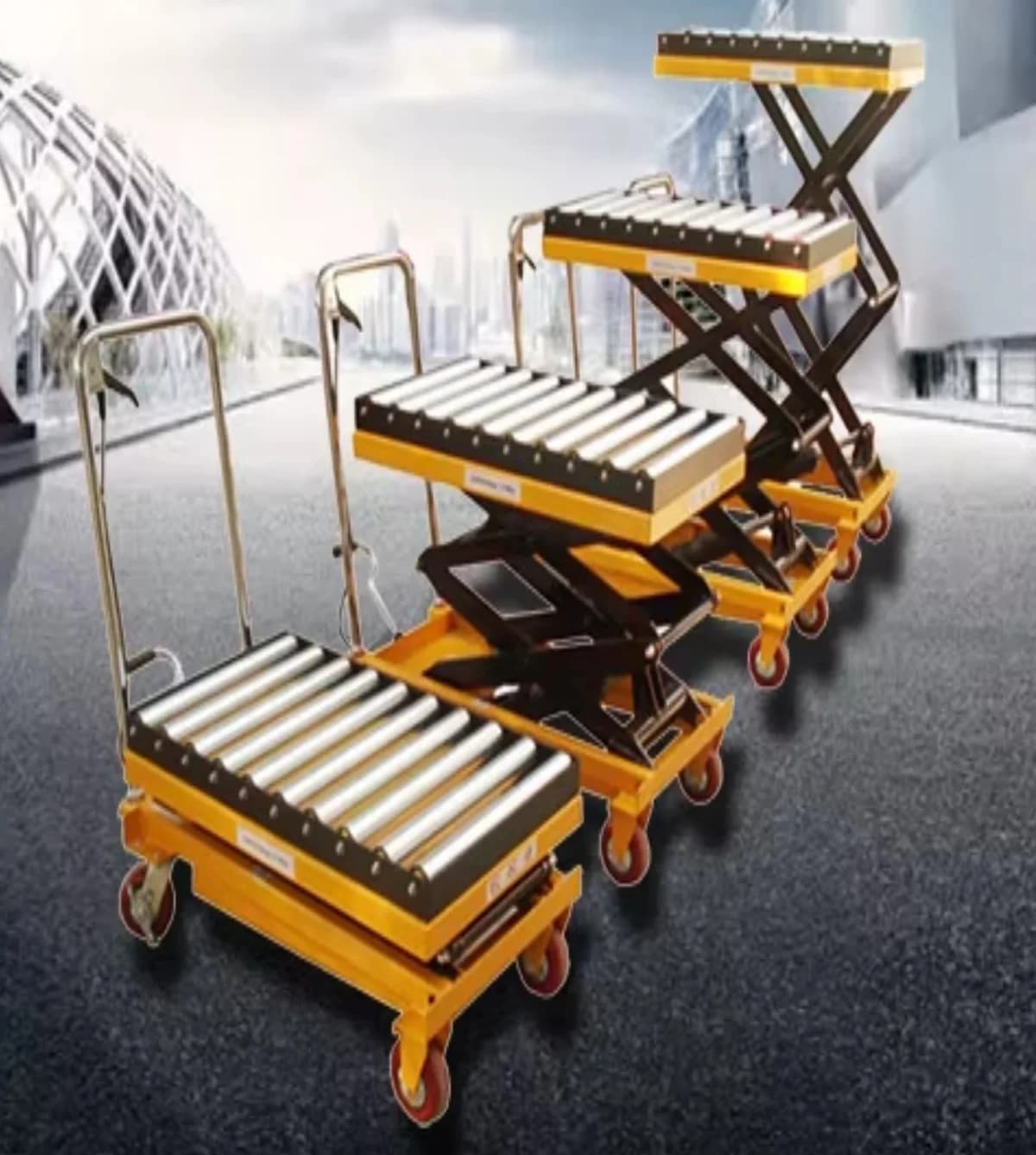 Portable Hydraulic Scissor Lift Table with Roller Conveyor — image 7
