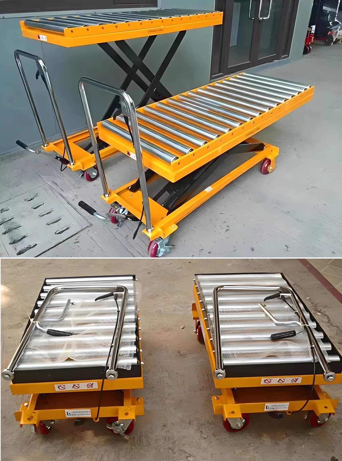 Portable Hydraulic Scissor Lift Table with Roller Conveyor — image 9