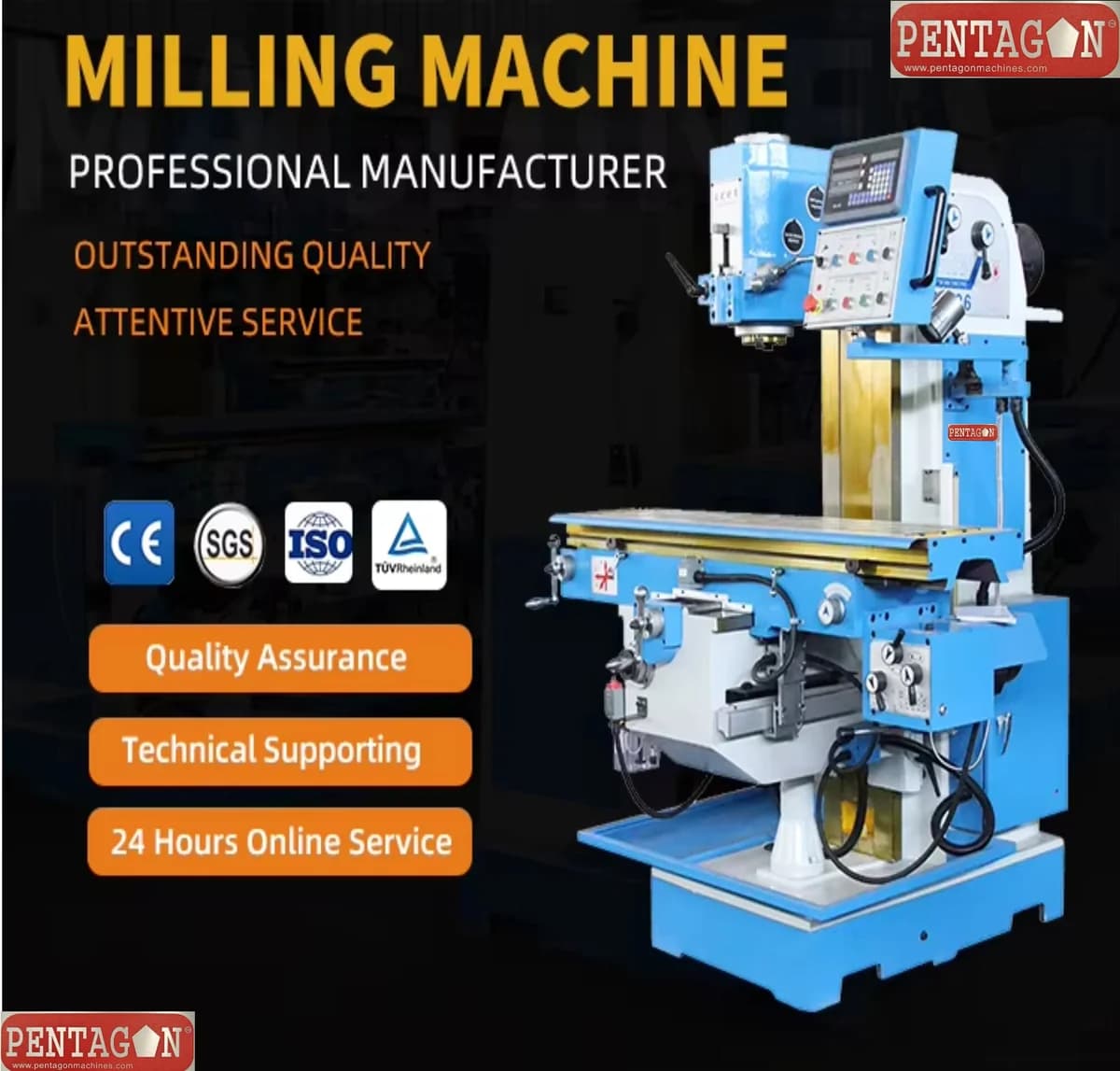 Vertical Knee type Heavy Duty Geared Head Milling Machine — image 6