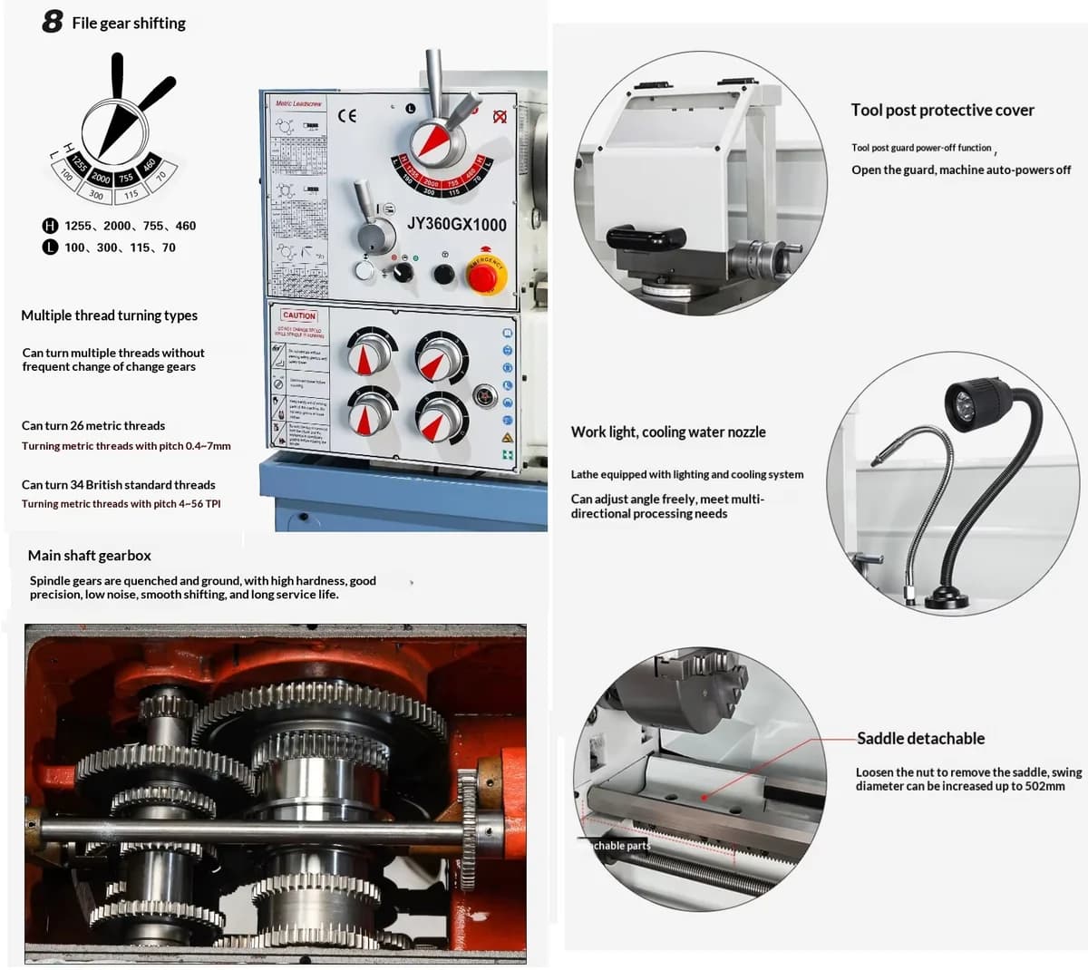 All Geared High Speed High Precision Lathe Machine Model JY360GX1000 — image 10