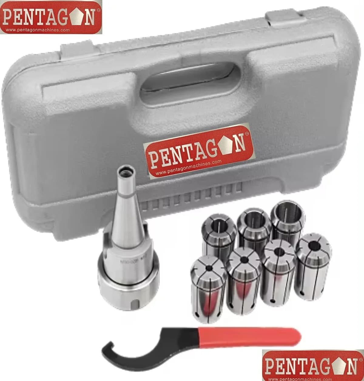 High Precision Collet set Model ER32 set with suitable collet adapter and spanner — image 31