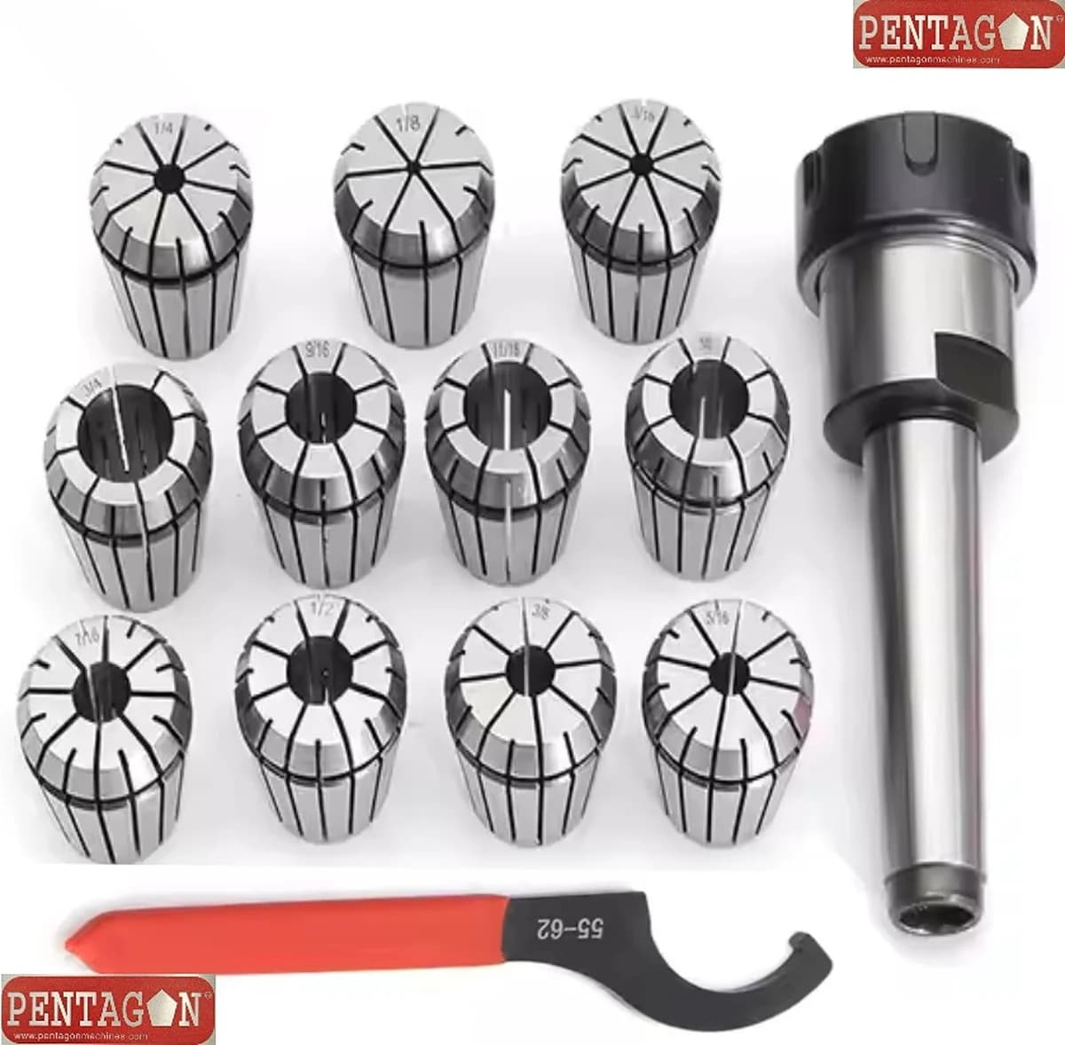 High Precision Collet set Model ER32 set with suitable collet adapter and spanner — image 33