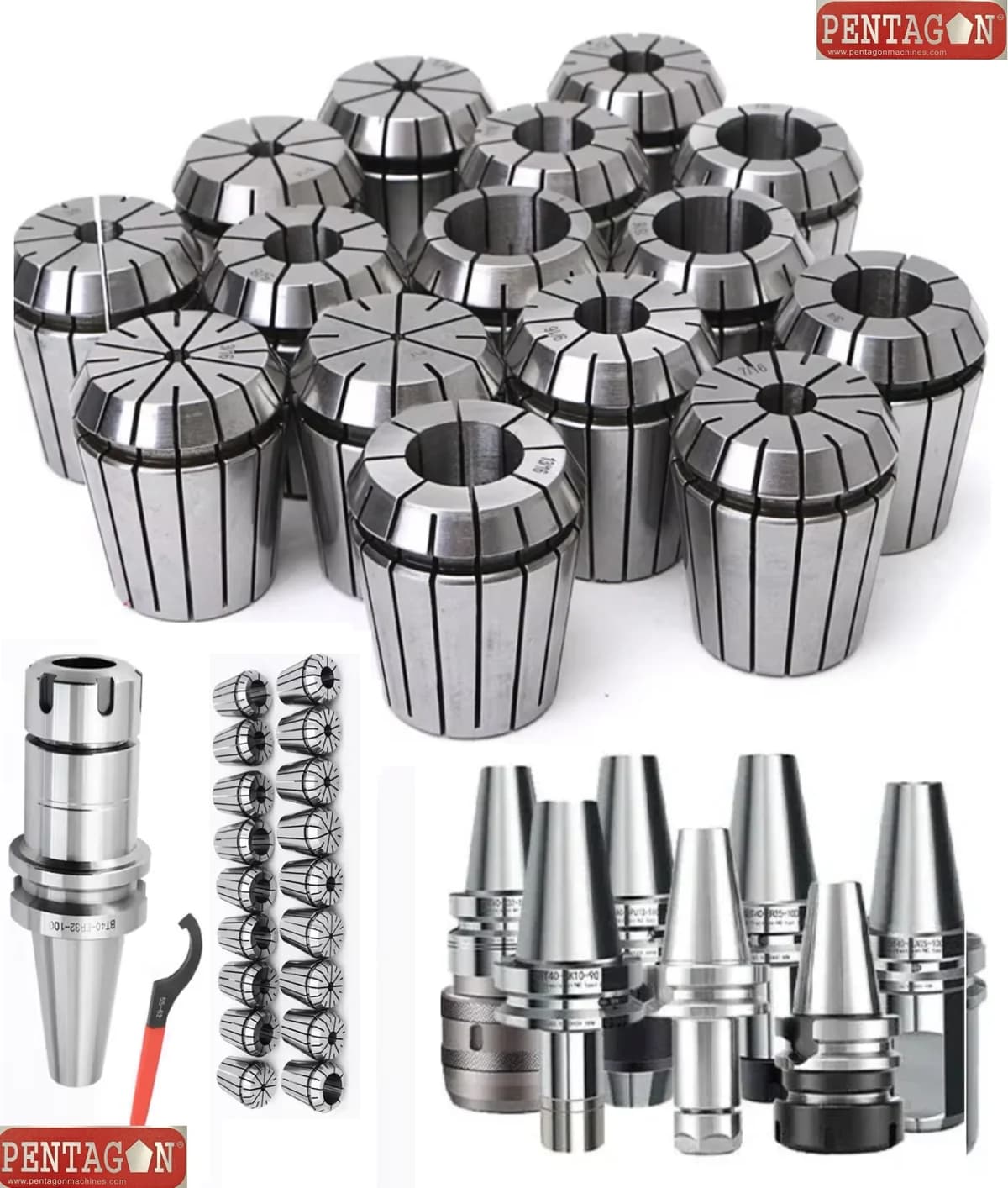 High Precision Collet set Model ER32 set with suitable collet adapter and spanner — image 1