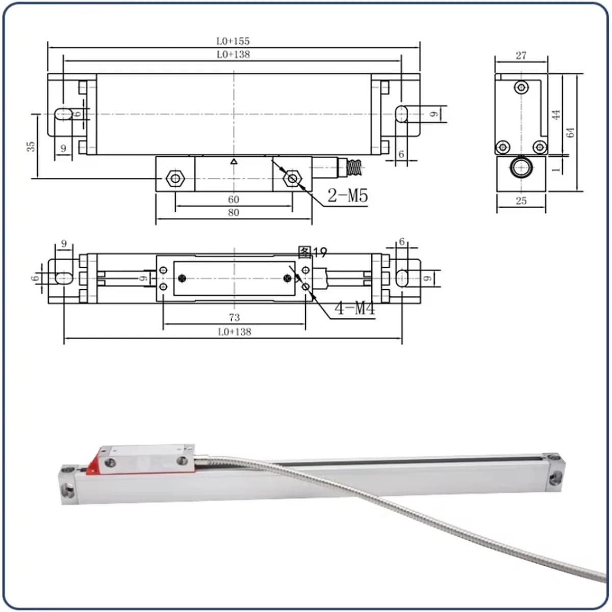 Linear Encoder Sensor for Optical Glass Linear Scale DRO System — image 24