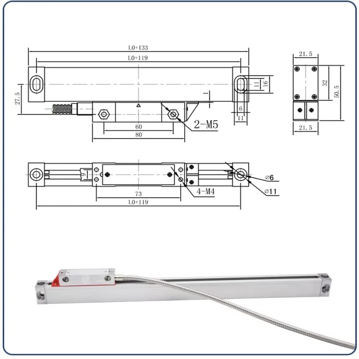 Linear Encoder Sensor for Optical Glass Linear Scale DRO System — image 25